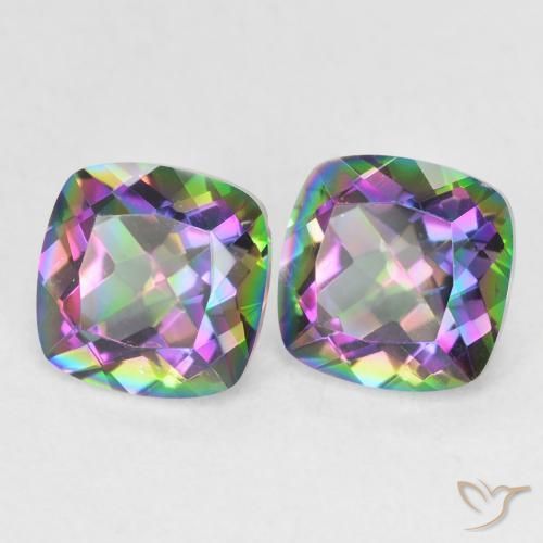 2.78 ct natürliche Mehrfarbig Mystischer Quarz-Edelsteine, Kissen, VVS