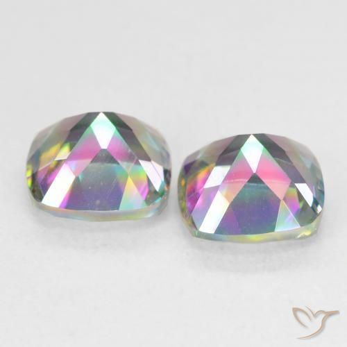 2.78 ct natürliche Mehrfarbig Mystischer Quarz-Edelsteine, Kissen, VVS