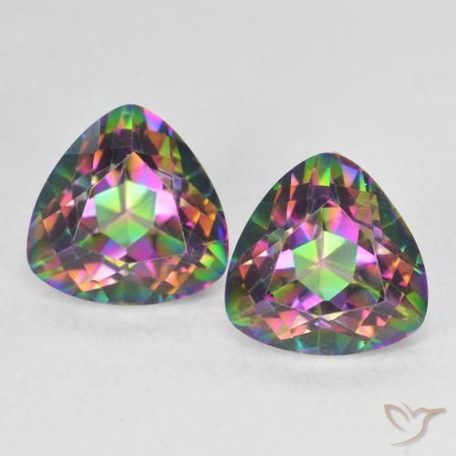 3.83ctw Natürlicher Mehrfarbig Mystischer Quarz, Trillion, VVS
