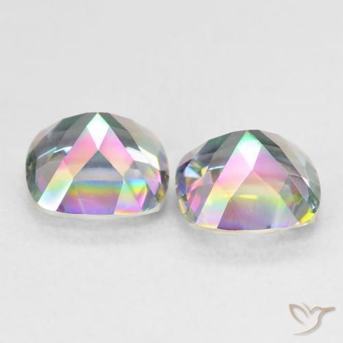 2.76 ct natürliche Mehrfarbig Mystischer Quarz-Edelsteine, Kissen, VVS