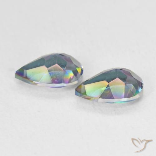 1.25 ct natürliche Mehrfarbig Mystischer Quarz-Edelsteine, Birnenform, VVS