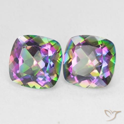 2.88 ct natürliche Mehrfarbig Mystischer Quarz-Edelsteine, Kissen, VVS