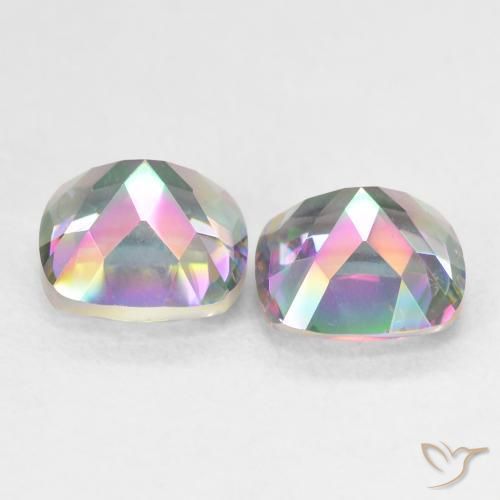 2.88 ct natürliche Mehrfarbig Mystischer Quarz-Edelsteine, Kissen, VVS