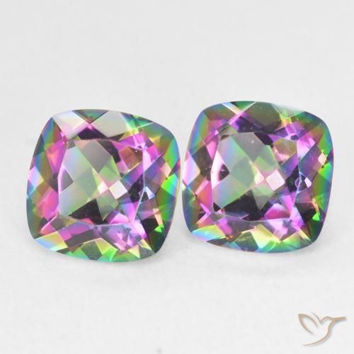 2.79 ct natürliche Mehrfarbig Mystischer Quarz-Edelsteine, Kissen, VVS