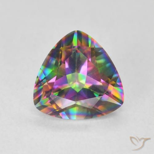 1.62ct Natürlicher Mehrfarbig Mystischer Quarz, Trillion, VVS