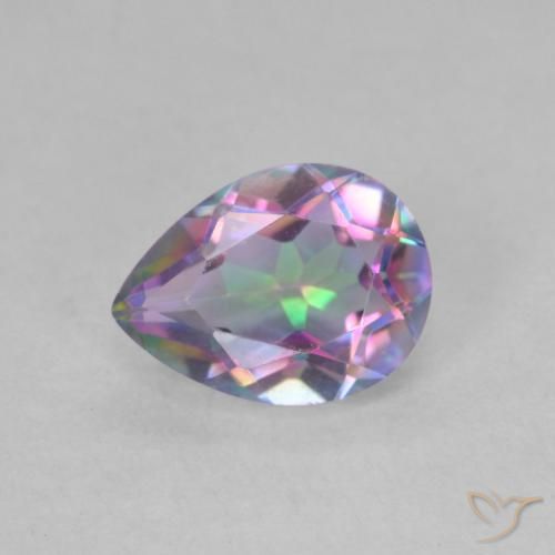 1.09ct Natürlicher Mehrfarbig Mystischer Quarz, Birnenform, VVS-VS