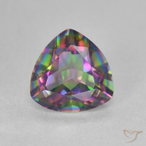 1.16ct Natürlicher Mehrfarbig Mystischer Quarz, Trillion, VVS-VS