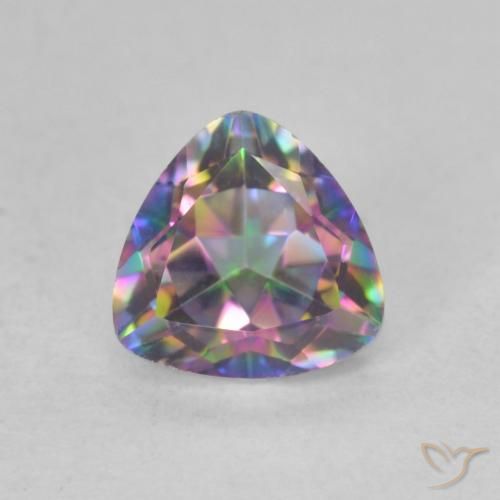 0.77ct Natürlicher Mehrfarbig Mystischer Quarz, Trillion, VVS-VS