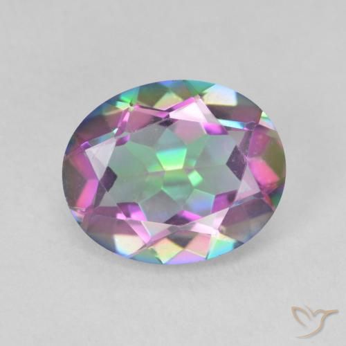 3.08ct Natürlicher Mehrfarbig Mystischer Quarz, Oval, VVS-VS