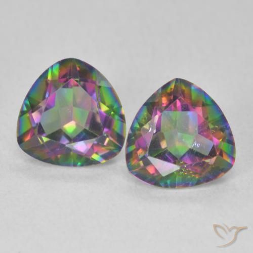 2.28ctw Natürlicher Mehrfarbig Mystischer Quarz, Trillion, VVS-VS