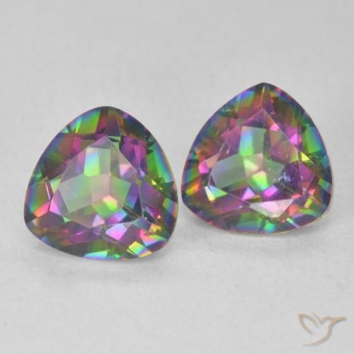 2.28 ct natürliche Mehrfarbig Mystischer Quarz-Edelsteine, Trillion, VVS-VS