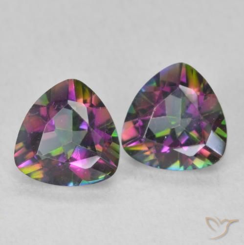 1.40 ct natürliche Mehrfarbig Mystischer Quarz-Edelsteine, Trillion, VVS-VS