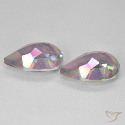 5.93 ct natürliche Mehrfarbig Mystischer Quarz-Edelsteine, Birnenform, VVS