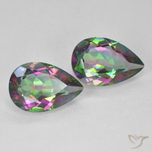 6.05 ct natürliche Mehrfarbig Mystischer Quarz-Edelsteine, Birnenform, VVS-VS