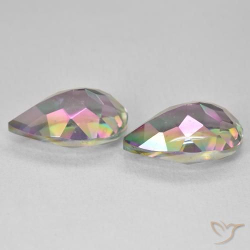 6.20 ct natürliche Mehrfarbig Mystischer Quarz-Edelsteine, Birnenform, VVS-VS