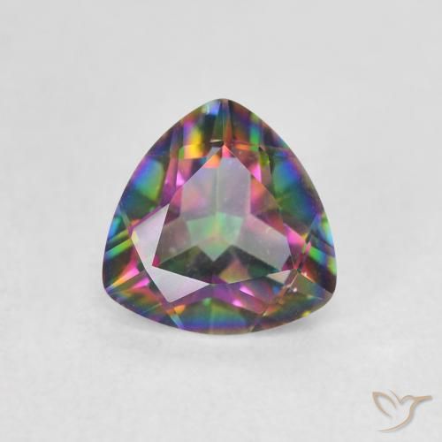 1.06ct Natürlicher Mehrfarbig Mystischer Quarz, Trillion, VVS
