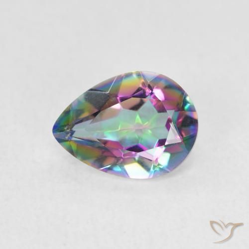 0.93ct Natürlicher Mehrfarbig Mystischer Quarz, Birnenform, VVS