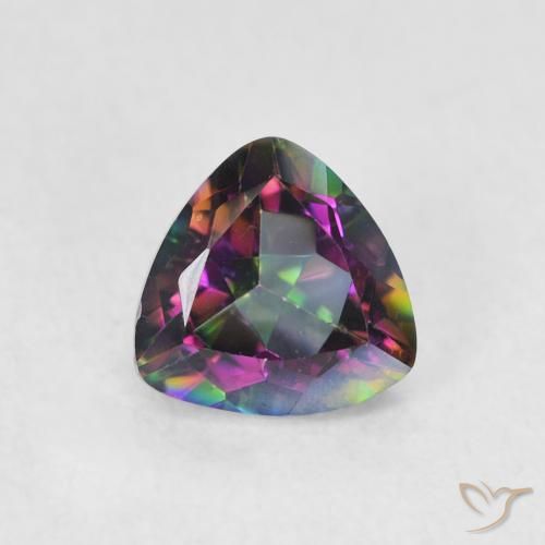 0.75ct Natürlicher Mehrfarbig Mystischer Quarz, Trillion, VVS