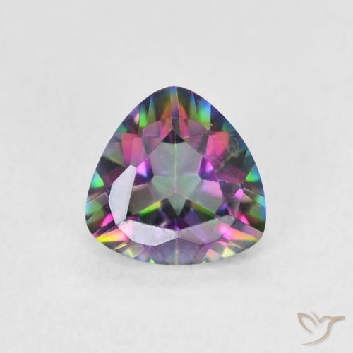 0.64ct Natürlicher Mehrfarbig Mystischer Quarz, Trillion, VVS