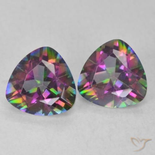 1.40 ct natürliche Mehrfarbig Mystischer Quarz-Edelsteine, Trillion, VVS