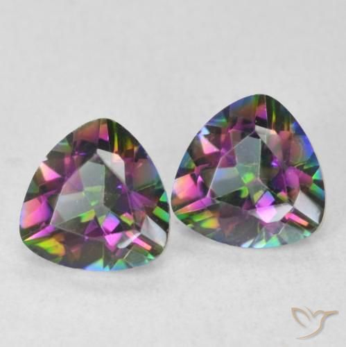 1.40 ct natürliche Mehrfarbig Mystischer Quarz-Edelsteine, Trillion, VVS