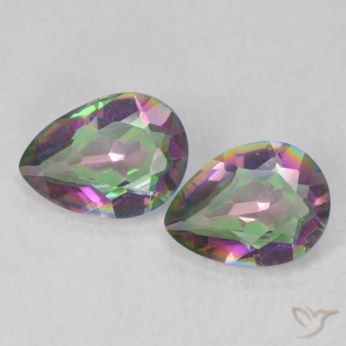 1.61 ct natürliche Mehrfarbig Mystischer Quarz-Edelsteine, Birnenform, VVS