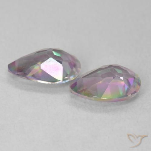 1.61 ct natürliche Mehrfarbig Mystischer Quarz-Edelsteine, Birnenform, VVS