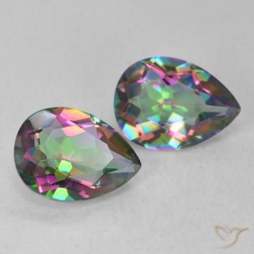 2.08 ct natürliche Mehrfarbig Mystischer Quarz-Edelsteine, Birnenform, VVS