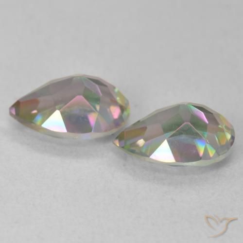 2.08 ct natürliche Mehrfarbig Mystischer Quarz-Edelsteine, Birnenform, VVS