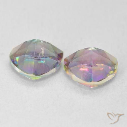 1.41 ct natürliche Mehrfarbig Mystischer Quarz-Edelsteine, Trillion, VVS