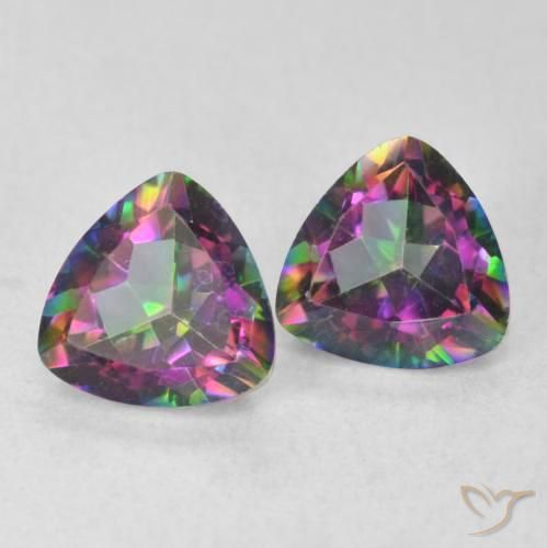 1.49 ct natürliche Mehrfarbig Mystischer Quarz-Edelsteine, Trillion, VVS