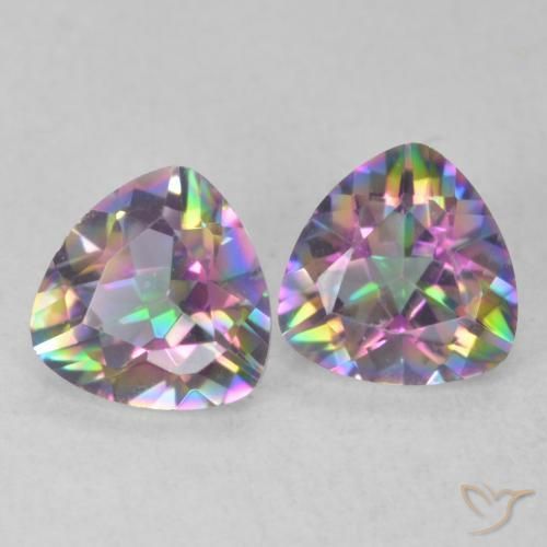 1.35 ct natürliche Mehrfarbig Mystischer Quarz-Edelsteine, Trillion, VVS