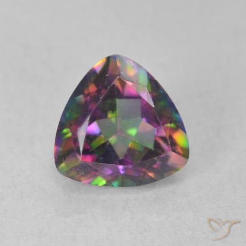 0.76ct Natürlicher Mehrfarbig Mystischer Quarz, Trillion, VVS