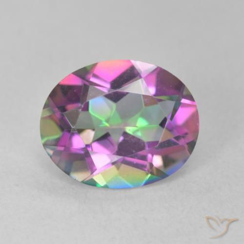 3.15ct Natürlicher Mehrfarbig Mystischer Quarz, Oval, VVS