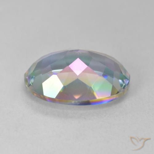 9,17 ctw natürlicher Mehrfarbig Mystischer Quarz, Oval, VVS