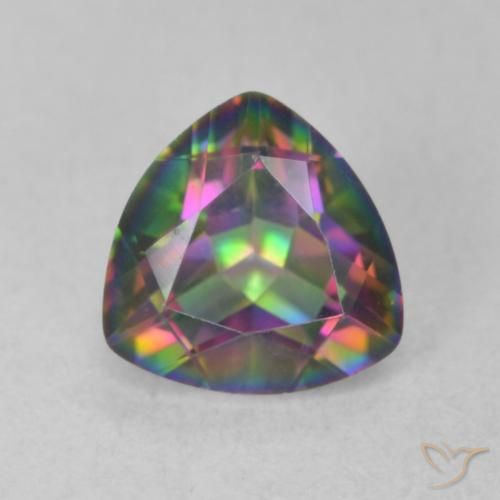 1.12ct Natürlicher Mehrfarbig Mystischer Quarz, Trillion, VVS