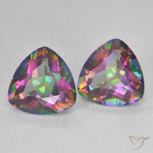 3.34 ct natürliche Mehrfarbig Mystischer Quarz-Edelsteine, Trillion, VVS