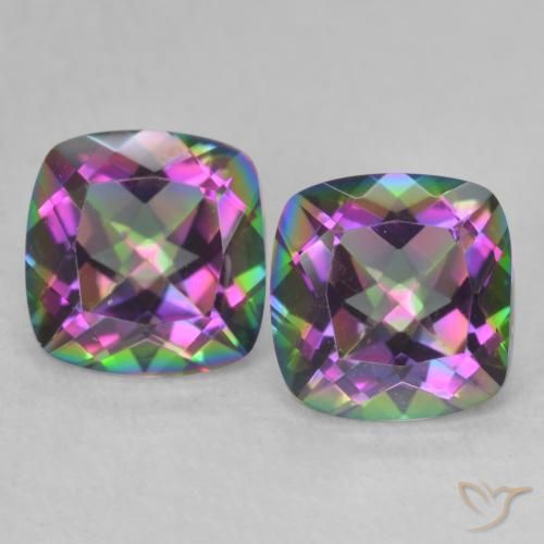 2.79 ct natürliche Mehrfarbig Mystischer Quarz-Edelsteine, Kissenschliff, VVS