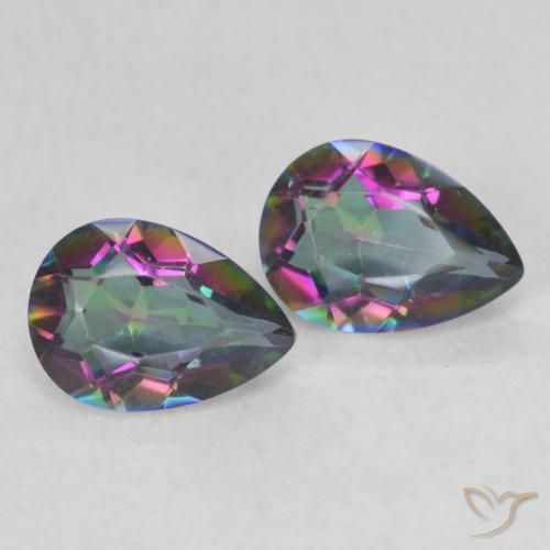 1.22 ct natürliche Mehrfarbig Mystischer Quarz-Edelsteine, Birnenform, VVS-VS