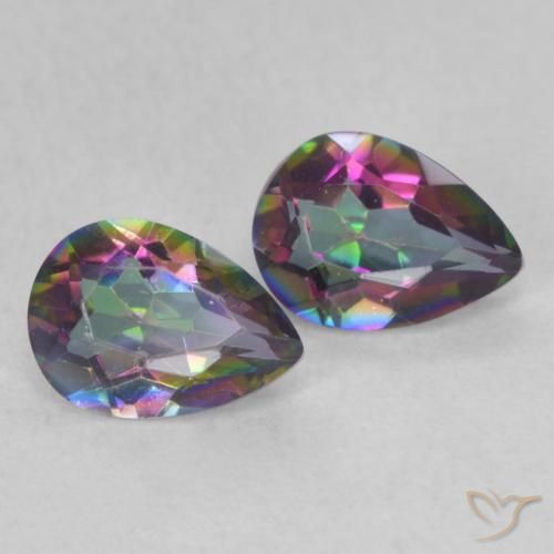 1.24 ct natürliche Mehrfarbig Mystischer Quarz-Edelsteine, Birnenform, VS