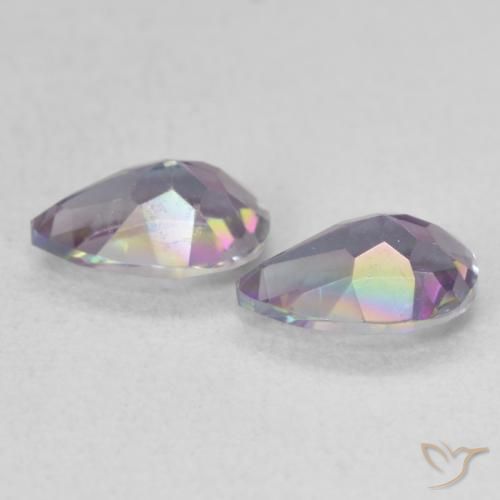 1.24 ct natürliche Mehrfarbig Mystischer Quarz-Edelsteine, Birnenform, VS