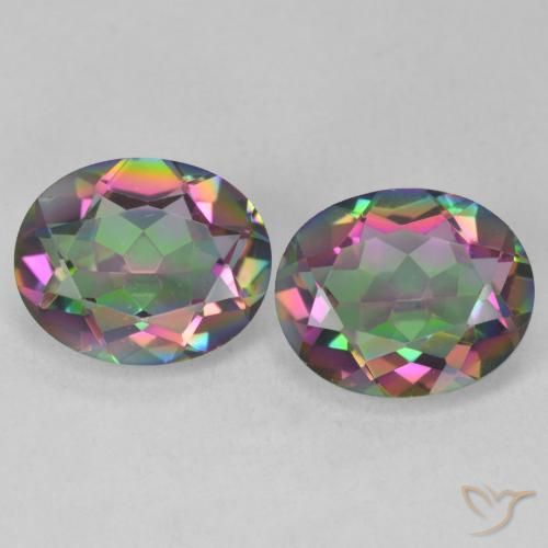 5.93ctw Natürlicher Mehrfarbig Mystischer Quarz, Oval, VVS