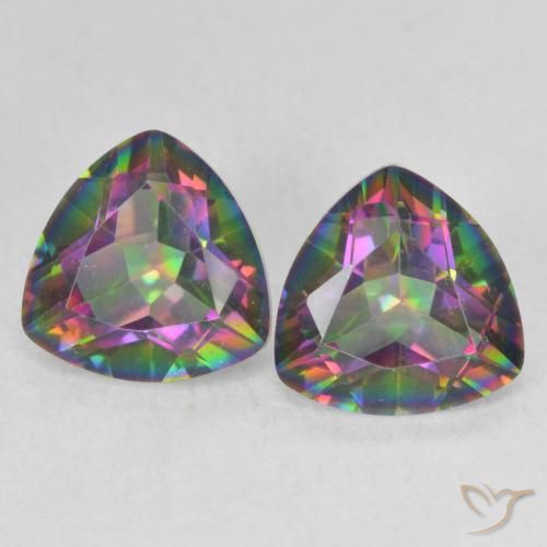 2.17ctw Natürlicher Mehrfarbig Mystischer Quarz, Trillion, VVS