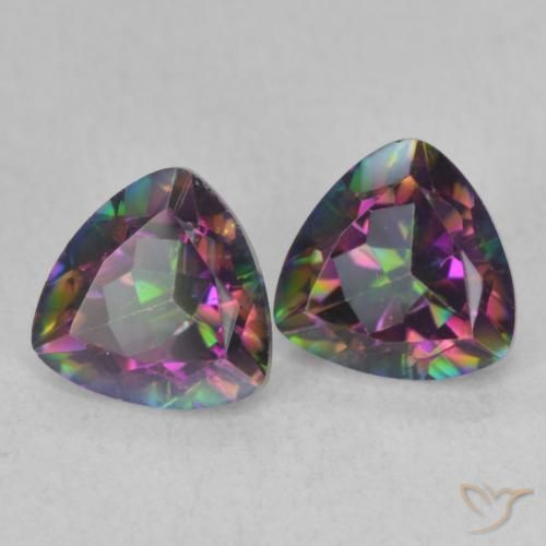 1.42 ct natürliche Mehrfarbig Mystischer Quarz-Edelsteine, Trillion, VVS