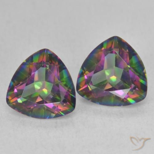 2.21 ct natürliche Mehrfarbig Mystischer Quarz-Edelsteine, Trillion, VVS