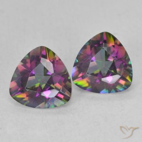 1.38 ct natürliche Mehrfarbig Mystischer Quarz-Edelsteine, Trillion, VVS
