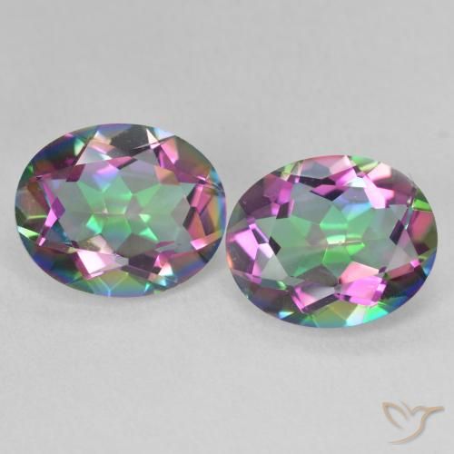 6.11ctw Natürlicher Mehrfarbig Mystischer Quarz, Oval, VVS-VS