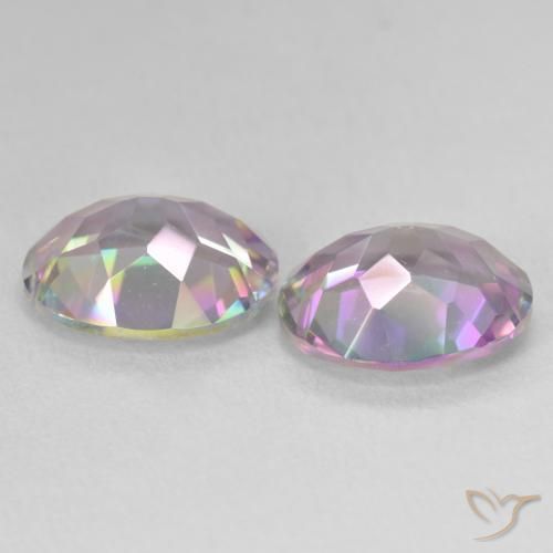 6.11 ct natürliche Mehrfarbig Mystischer Quarz-Edelsteine, Oval, VVS-VS