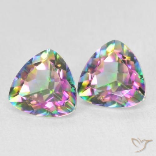 1.48 ct natürliche Mehrfarbig Mystischer Quarz-Edelsteine, Trillion, VVS-VS