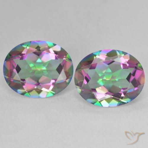 6.33ctw Natürlicher Mehrfarbig Mystischer Quarz, Oval, VVS-VS